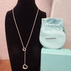 Tiffany & Co. Elsa Peretti Open Heart Lariat Necklace in sterling silver